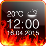 Fire Digital Weather Clock For PC Windows