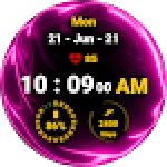 Fluid Pink Watch Face For PC Windows