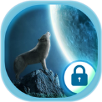 Roaring Wolf with Blue Moon Locker Theme For PC Windows