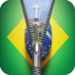 brazil flag zipper lock screen For PC Windows